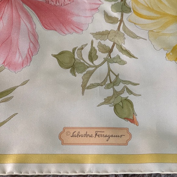 Authentic Salvatore Ferragamo Silk Floral Scarf - Picture 5 of 7